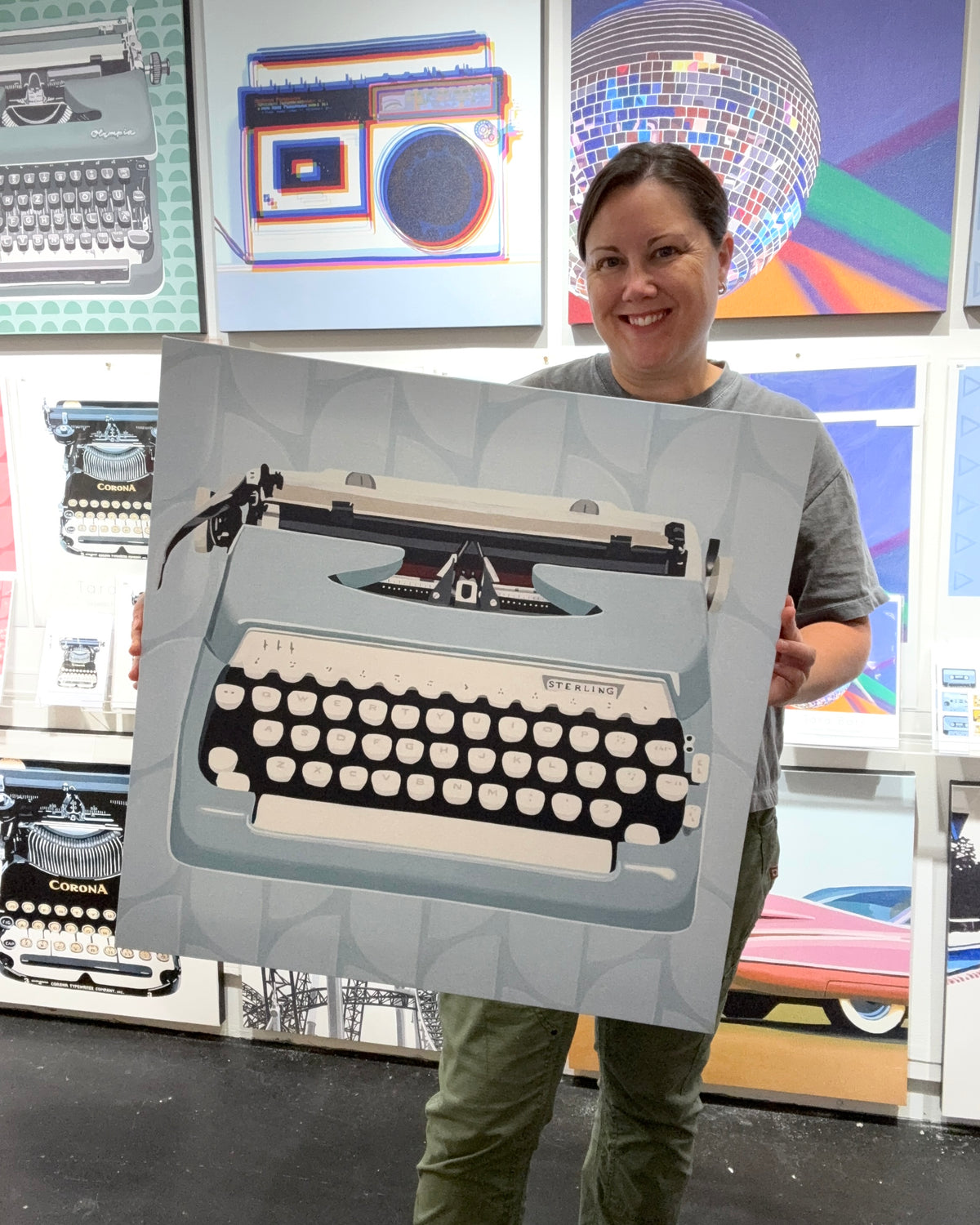 Sterling Typewriter Art Print on Canvas