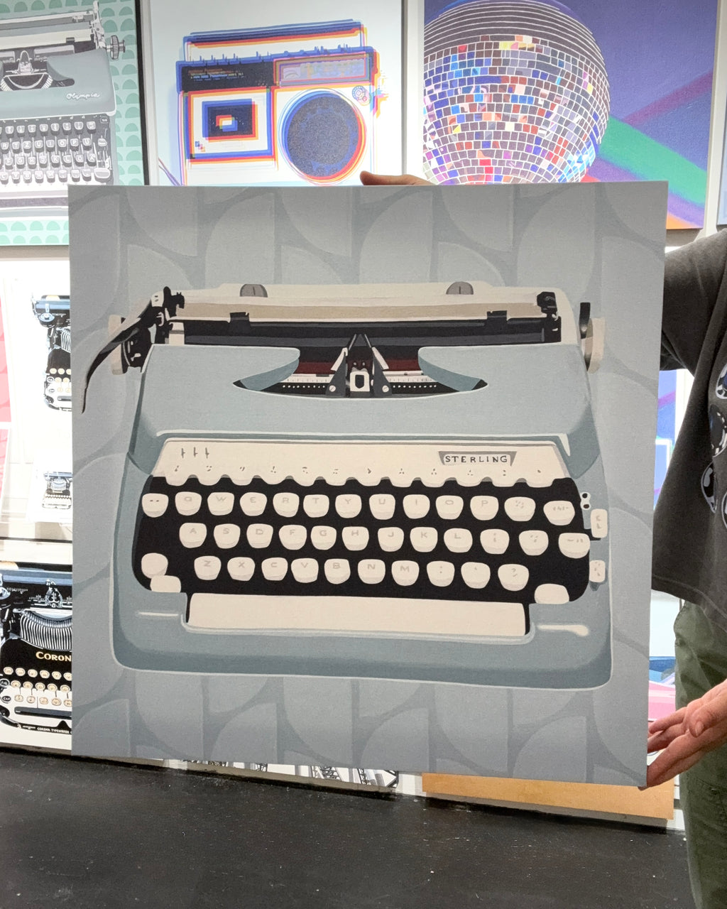 Sterling Typewriter Art Print on Canvas