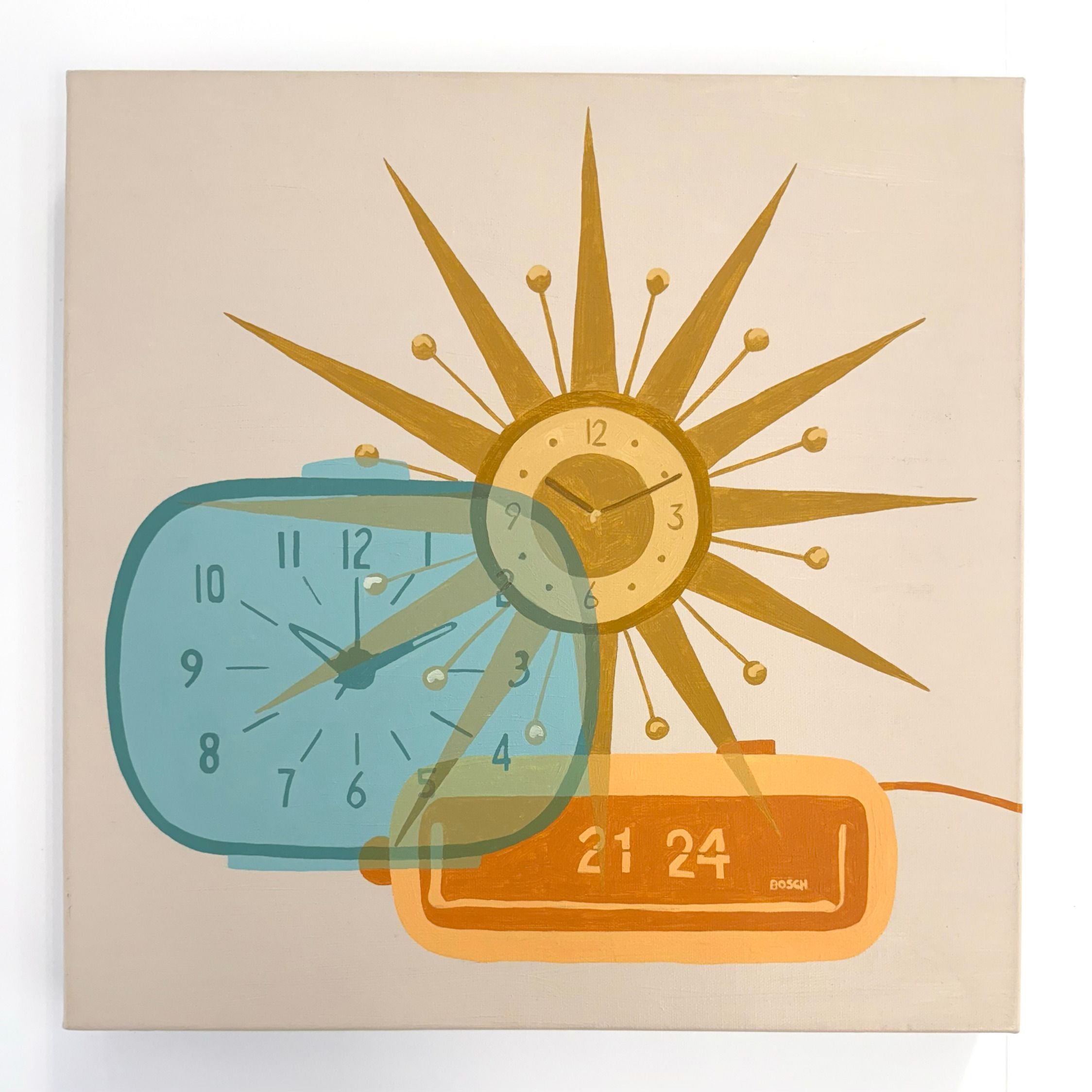Big Time - Vintage Clock Original Oil Painting