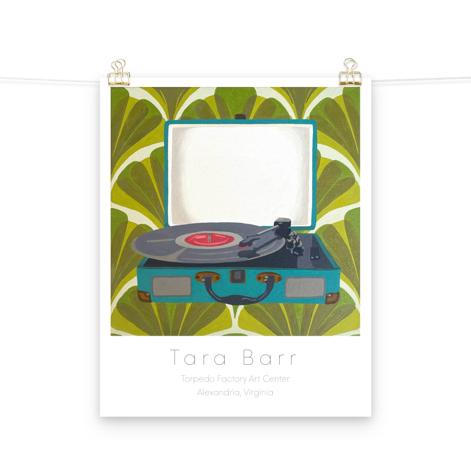 Record Player Print on Paper with Information Block