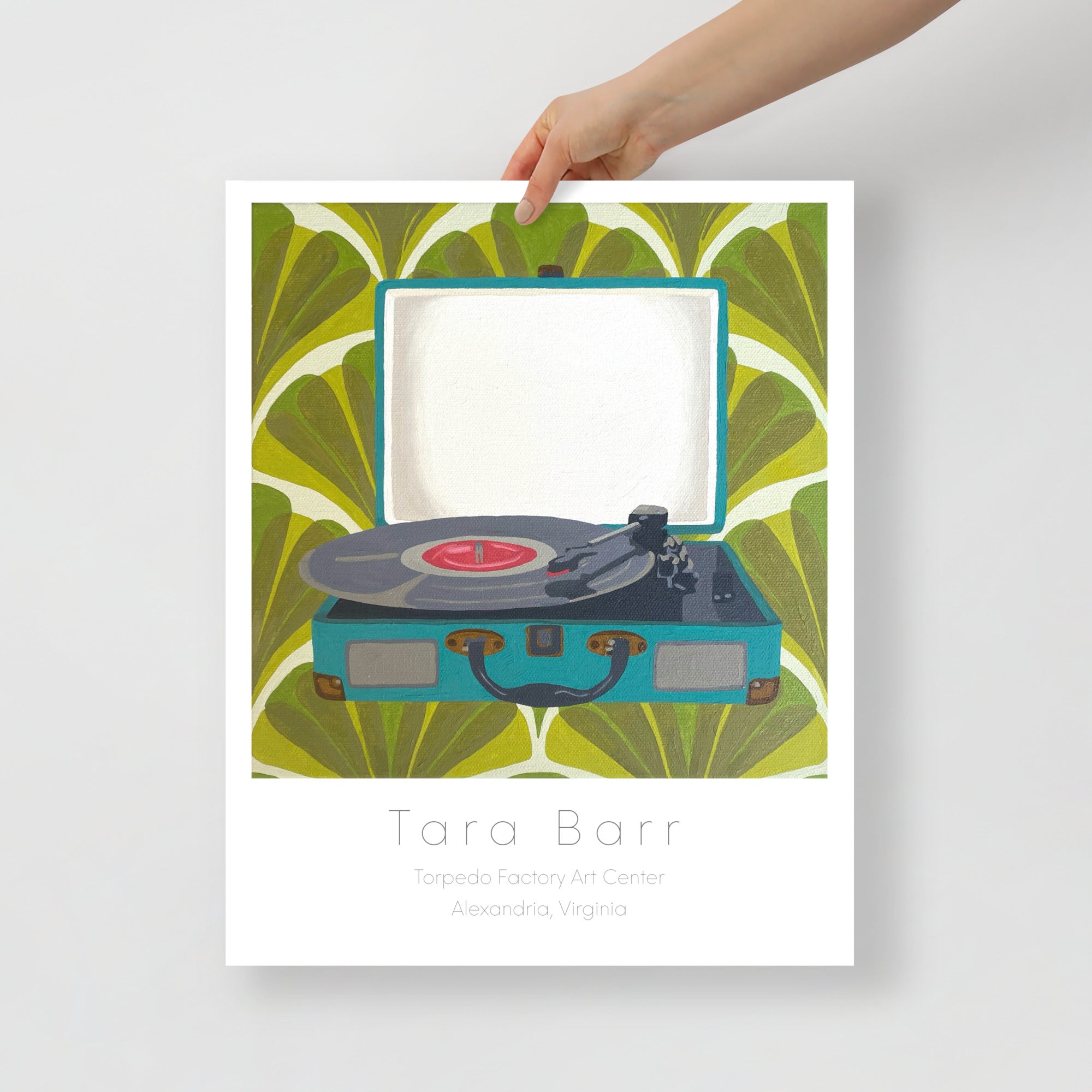Record Player Print on Paper with Information Block