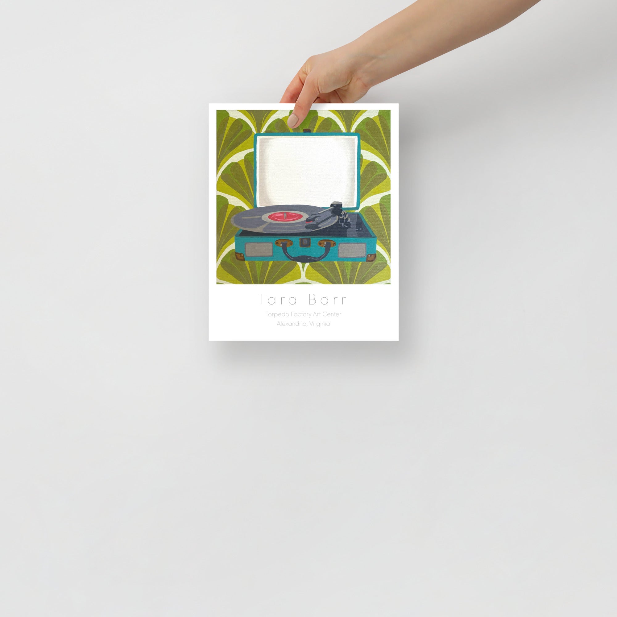 Record Player Print on Paper with Information Block
