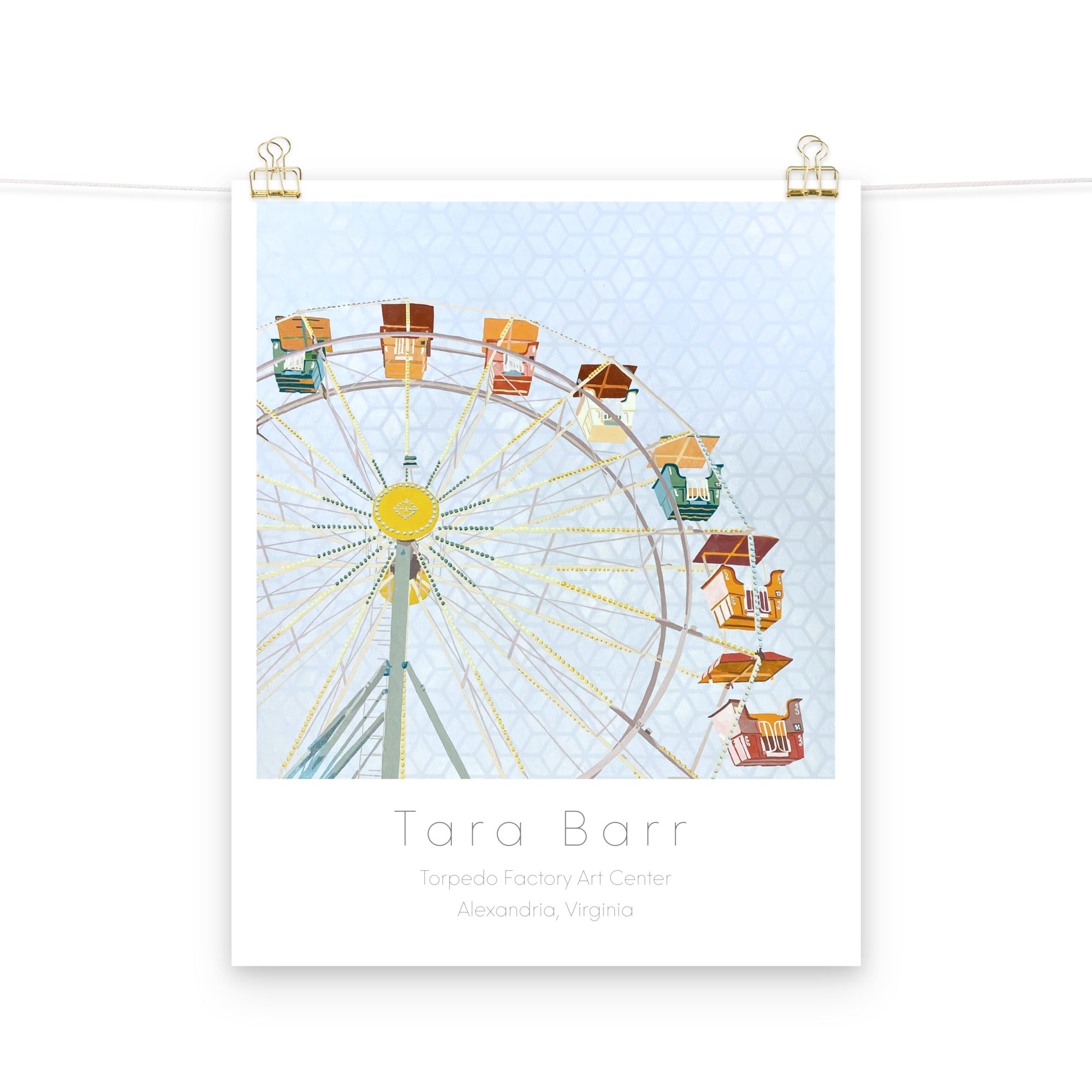 Ferris Wheel Print on Paper with Information Block