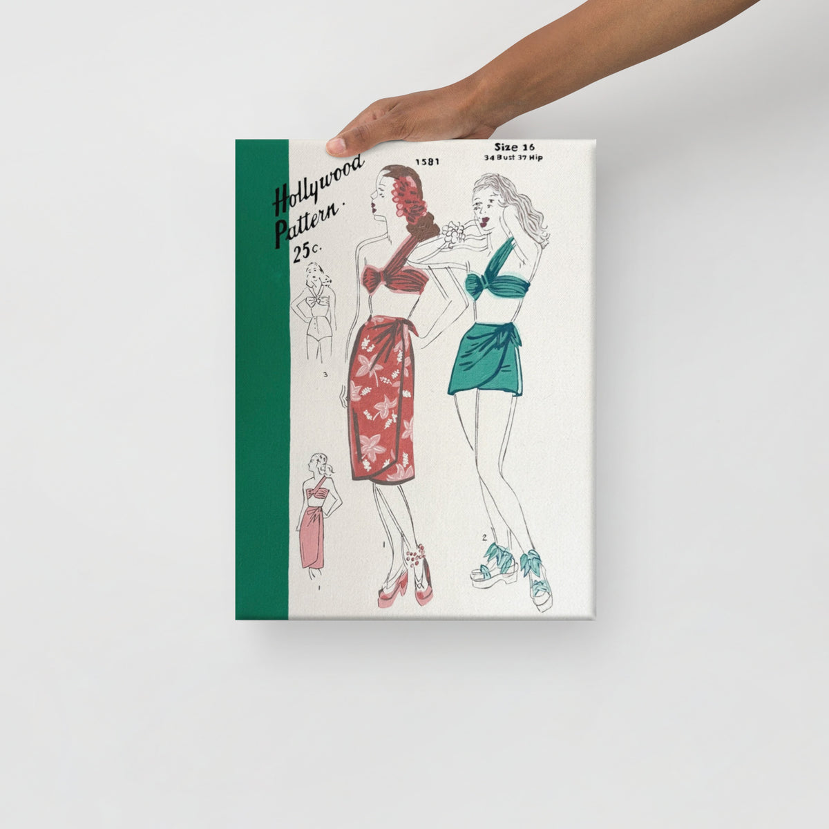 Hollywood Pattern Art Print on Canvas