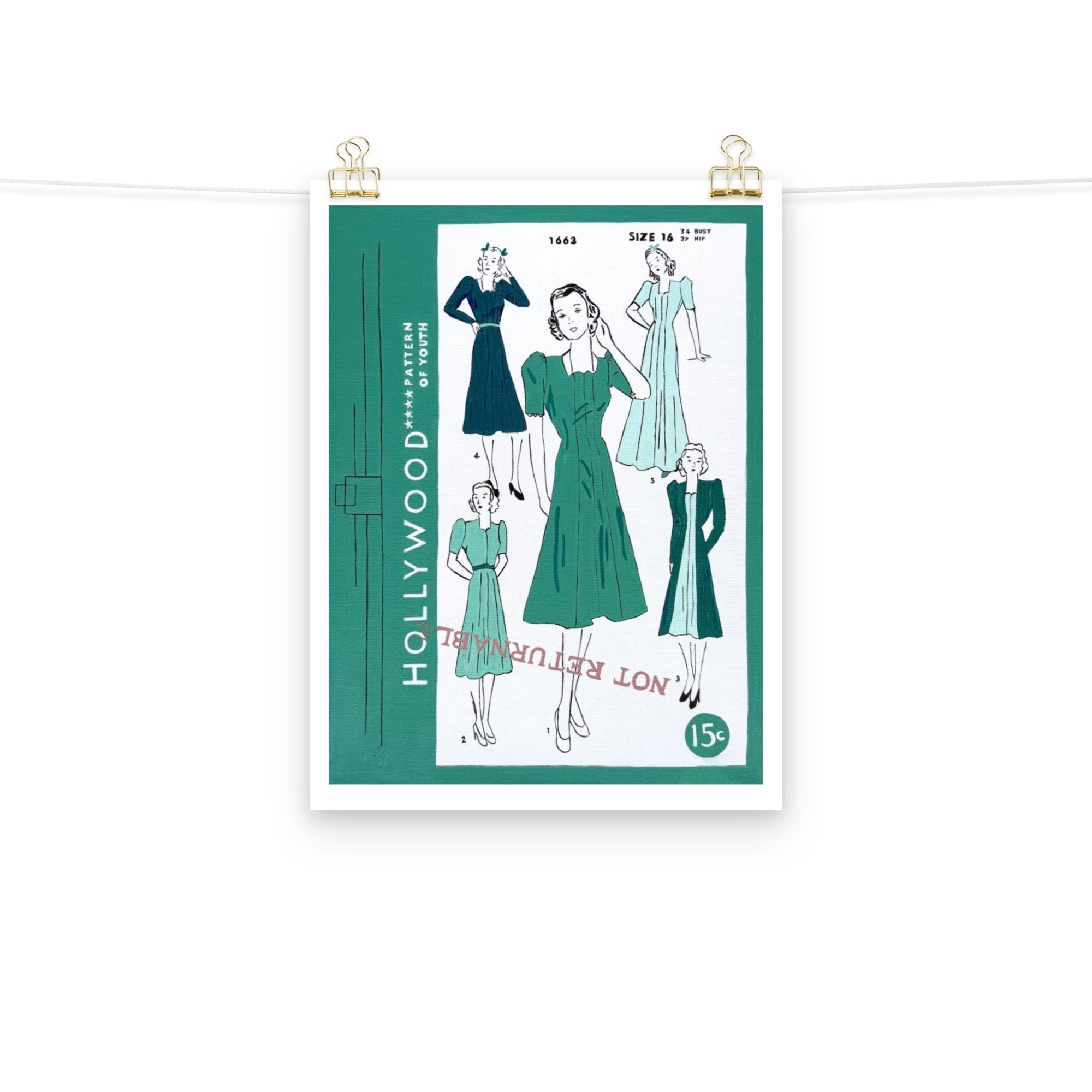Hollywood Pattern Art Print on Paper