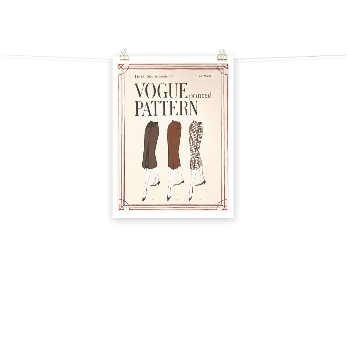 Vogue Pattern Art Print on Paper
