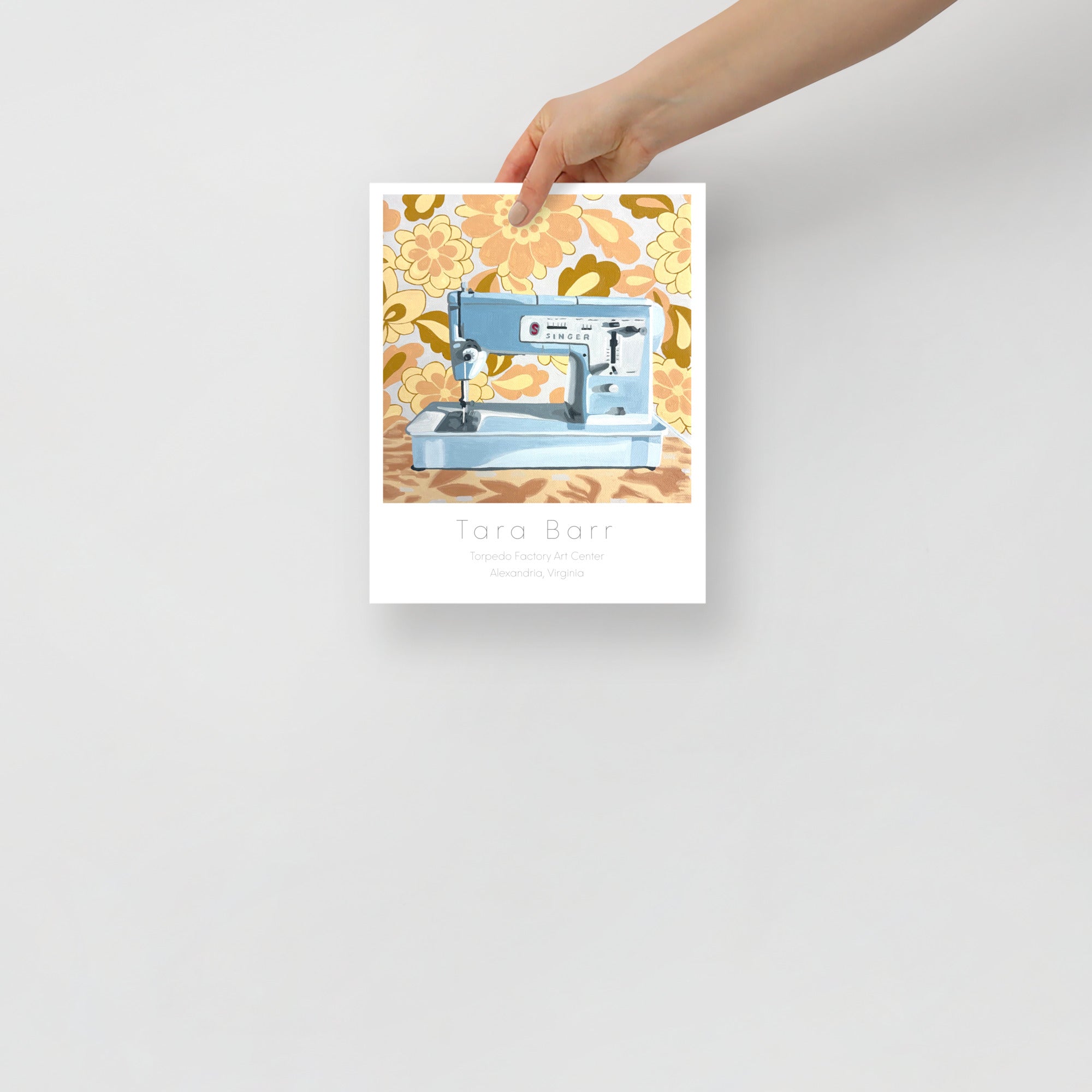 Blue Singer Print on Paper with Information Block