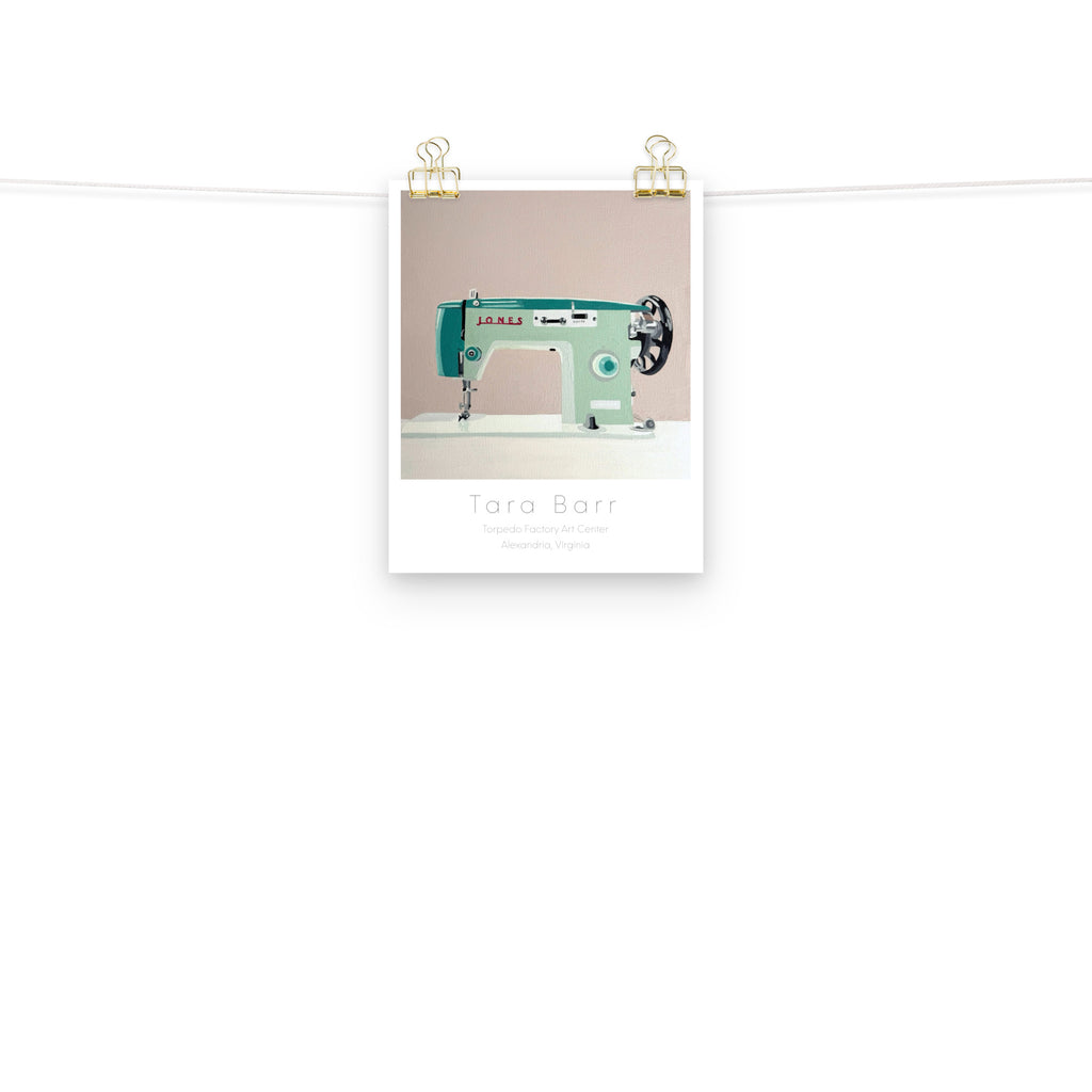 Jones Sewing Machine Print on Paper with Information Block