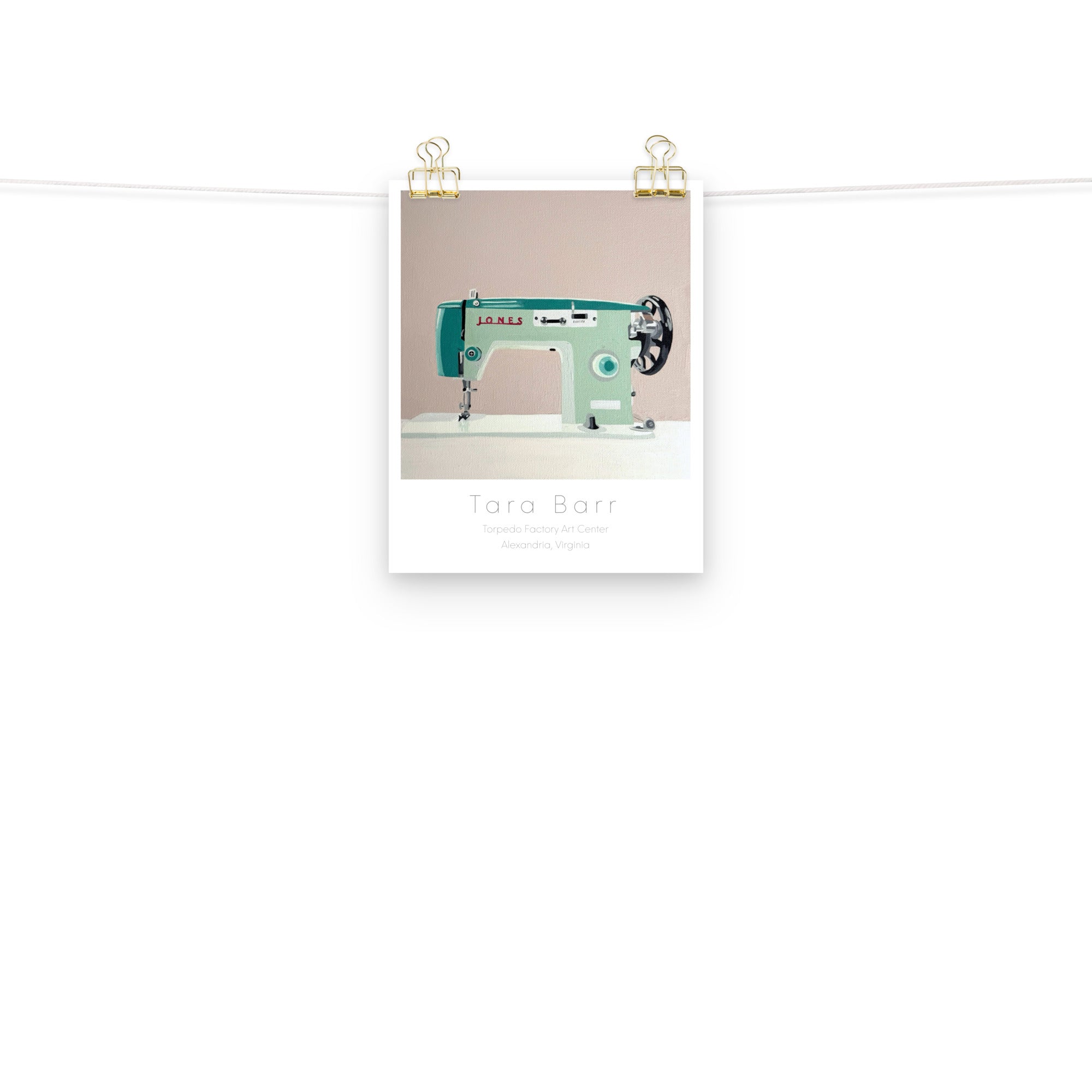 Jones Sewing Machine Print on Paper with Information Block