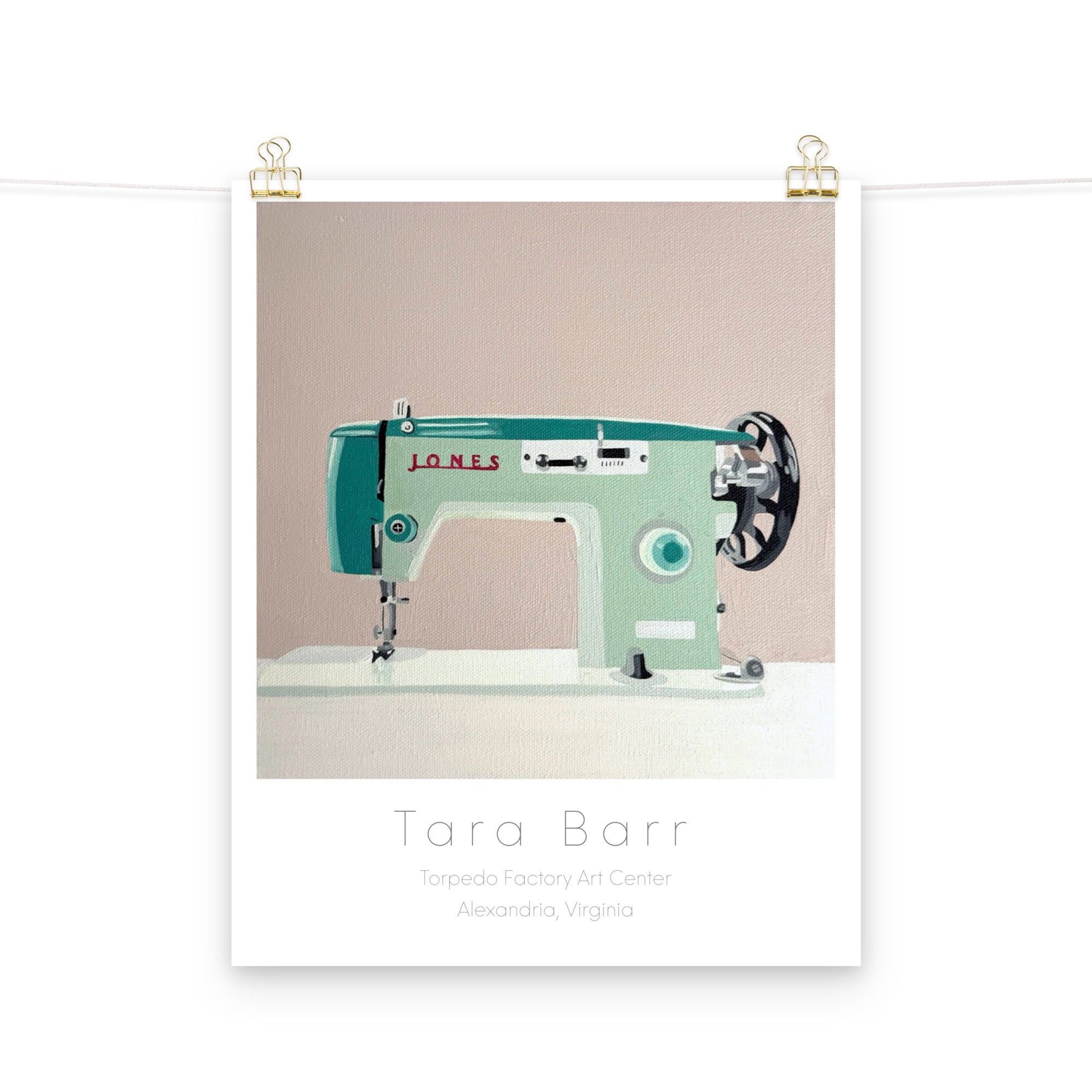 Jones Sewing Machine Print on Paper with Information Block
