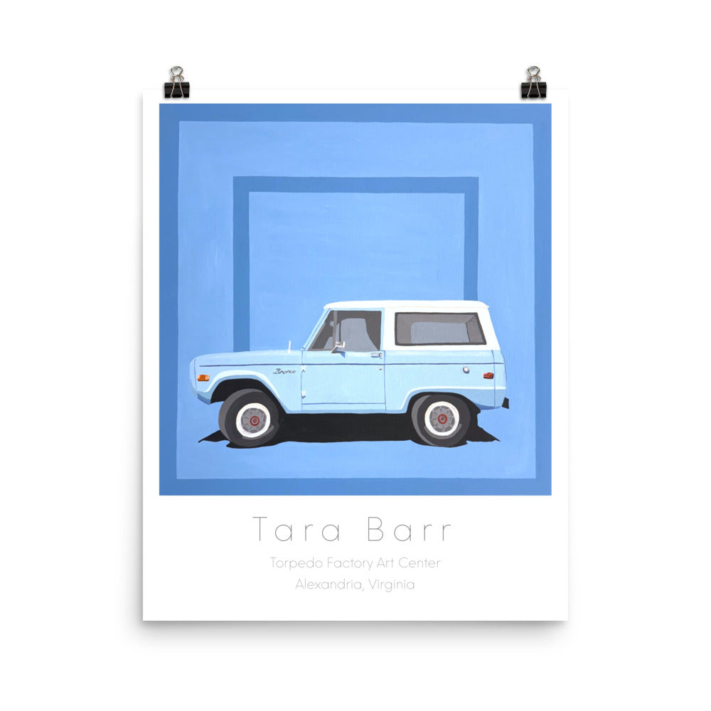 Bronco Art Print on Paper with Info Block