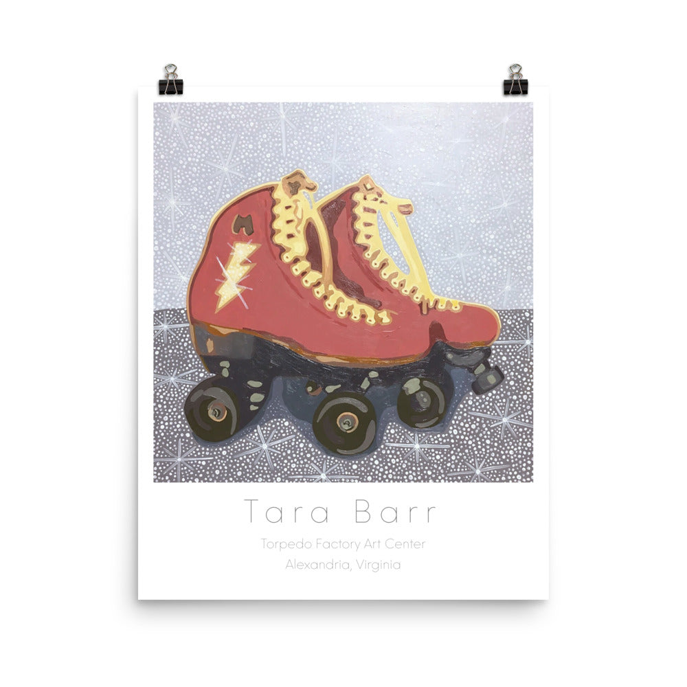 Roller Skates Print on Paper with Information Block