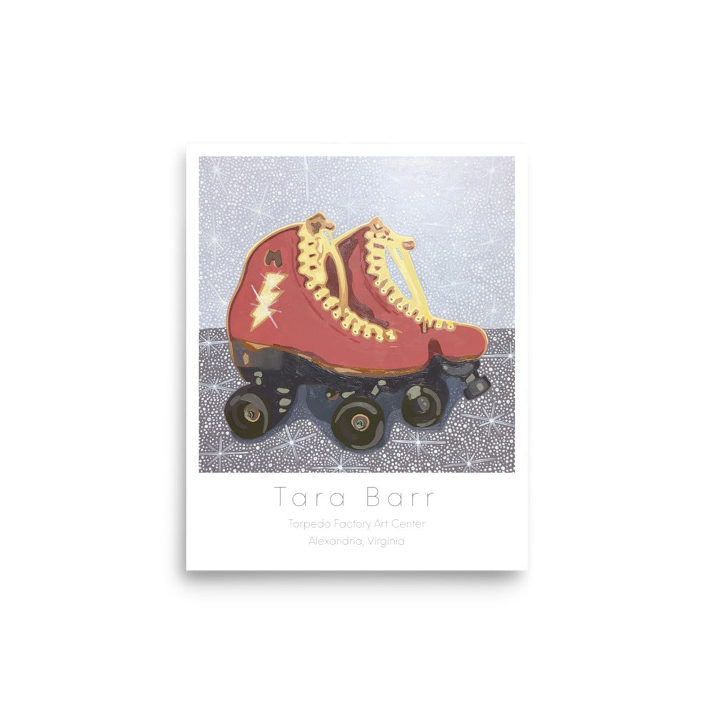 Roller Skates Print on Paper with Information Block