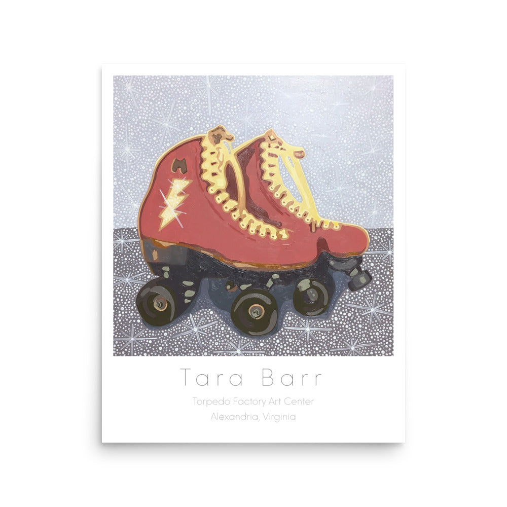 Roller Skates Print on Paper with Information Block