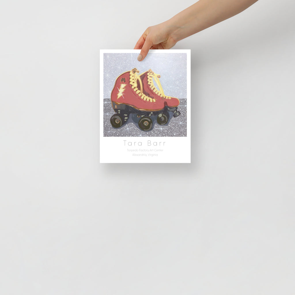 Roller Skates Print on Paper with Information Block
