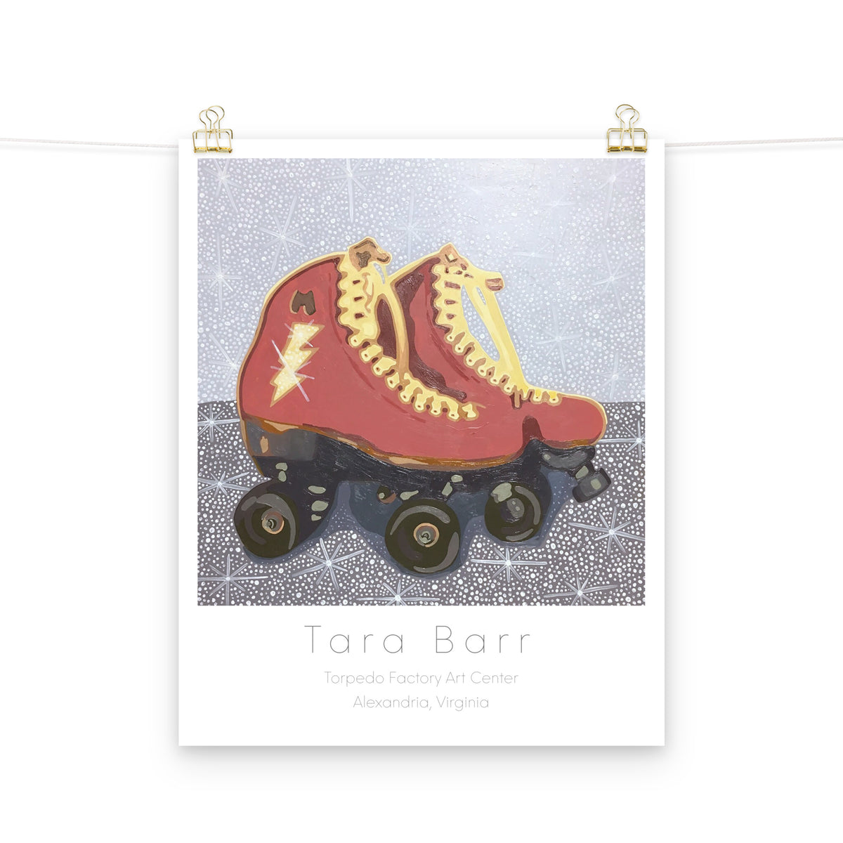 Roller Skates Print on Paper with Information Block