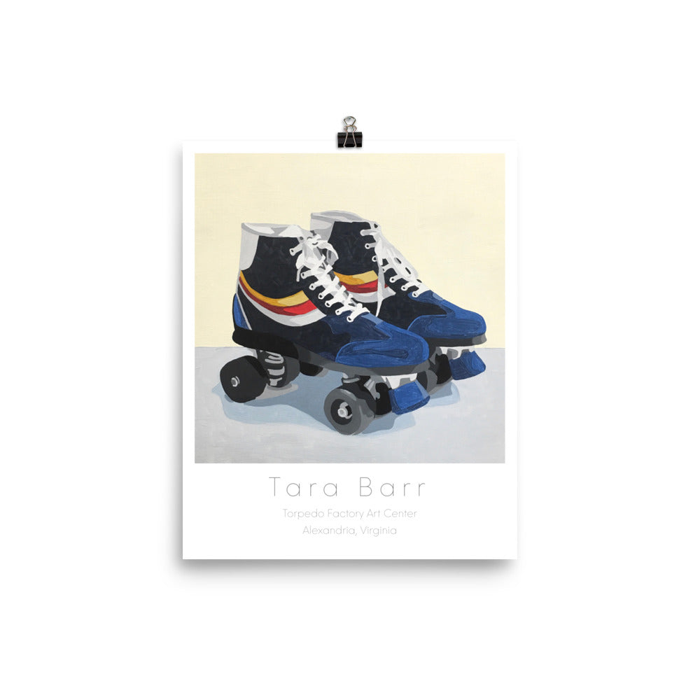 Roller Skates Art Print on Paper with Information Block