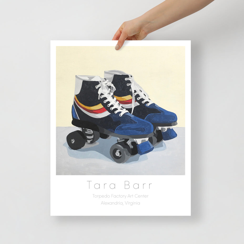 Roller Skates Art Print on Paper with Information Block