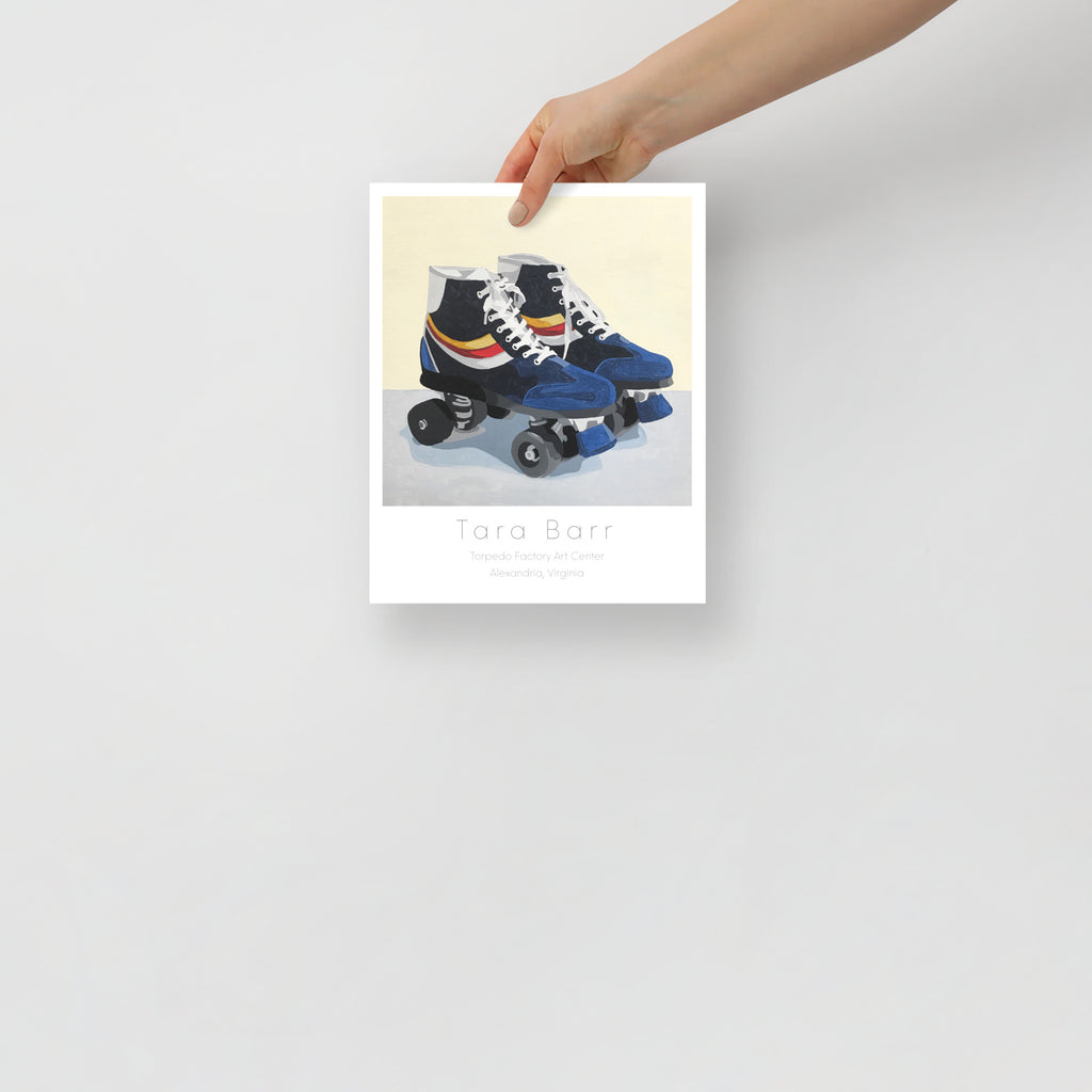 Roller Skates Art Print on Paper with Information Block