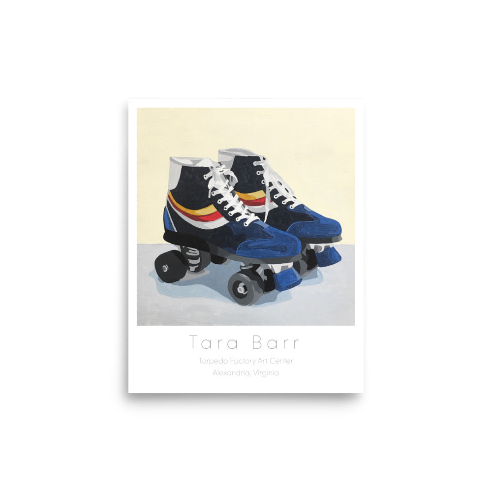 Roller Skates Art Print on Paper with Information Block
