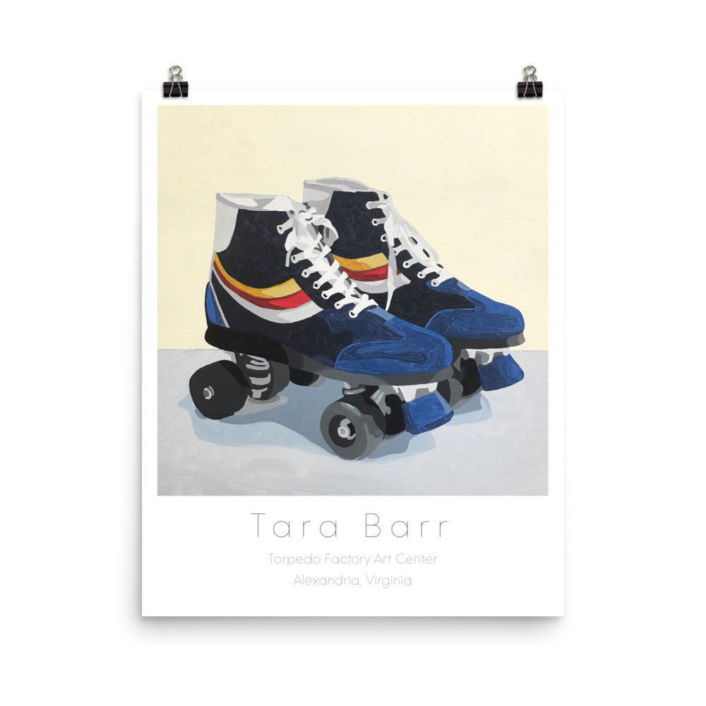 Roller Skates Art Print on Paper with Information Block
