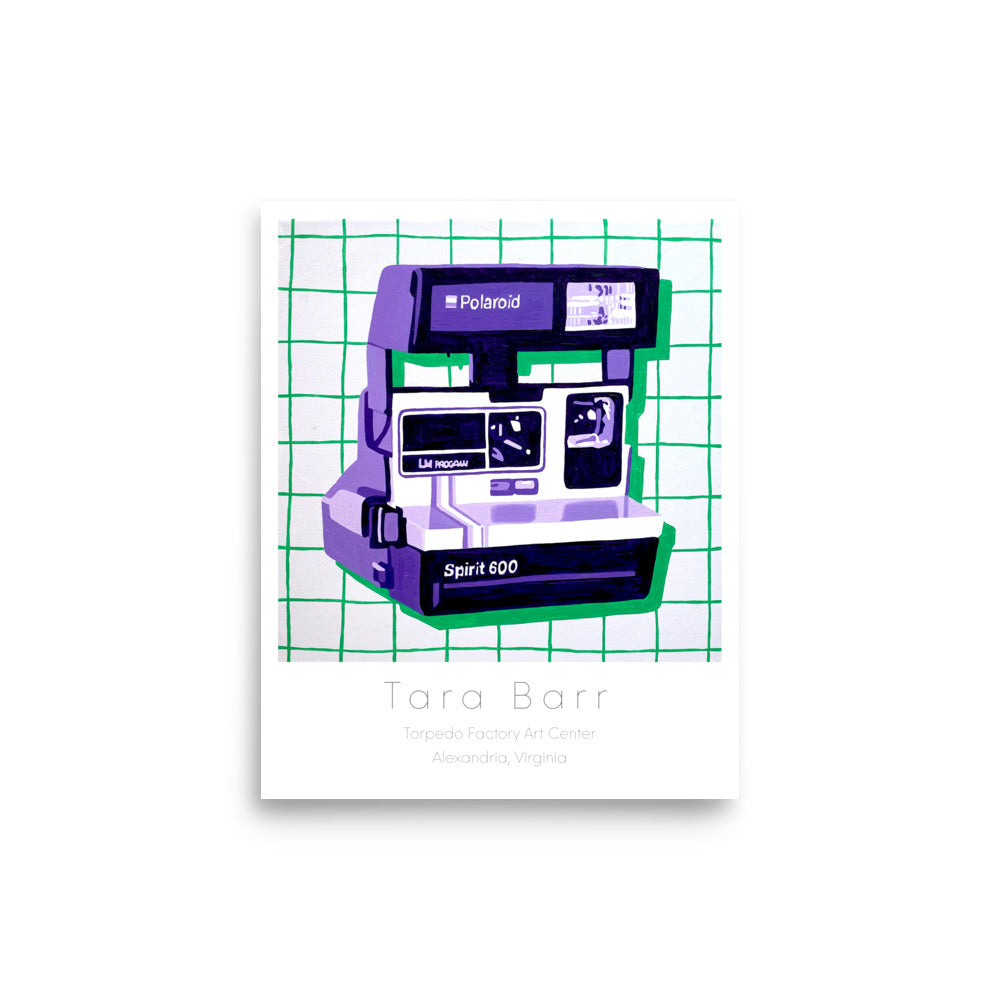 Camera Art Print on Paper with Information Block