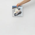 Vespa Scooter Art Print on Canvas
