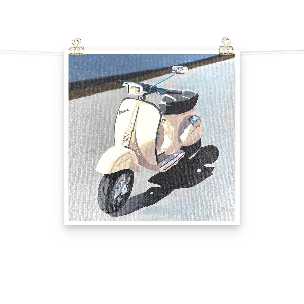 Vespa Scooter Art Print on Paper
