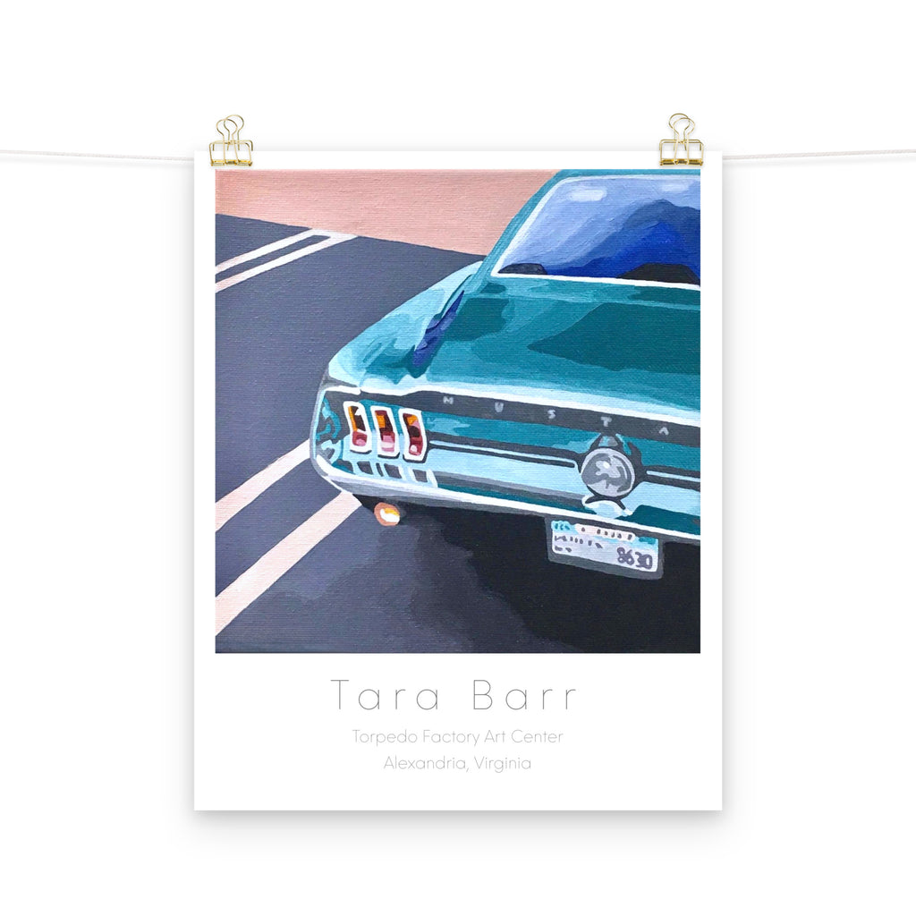 Muscle Car Art Print on Paper with Information Block