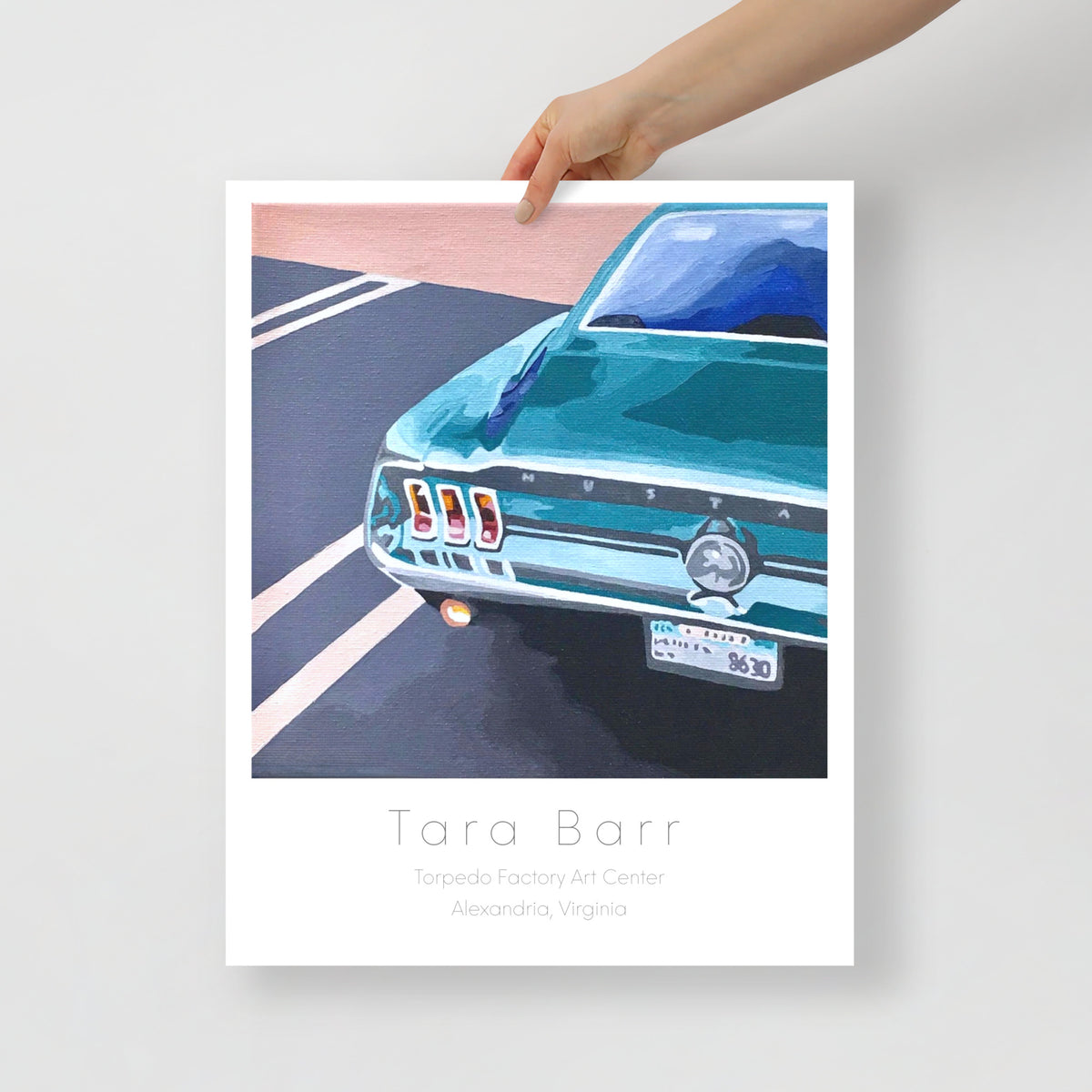 Muscle Car Art Print on Paper with Information Block