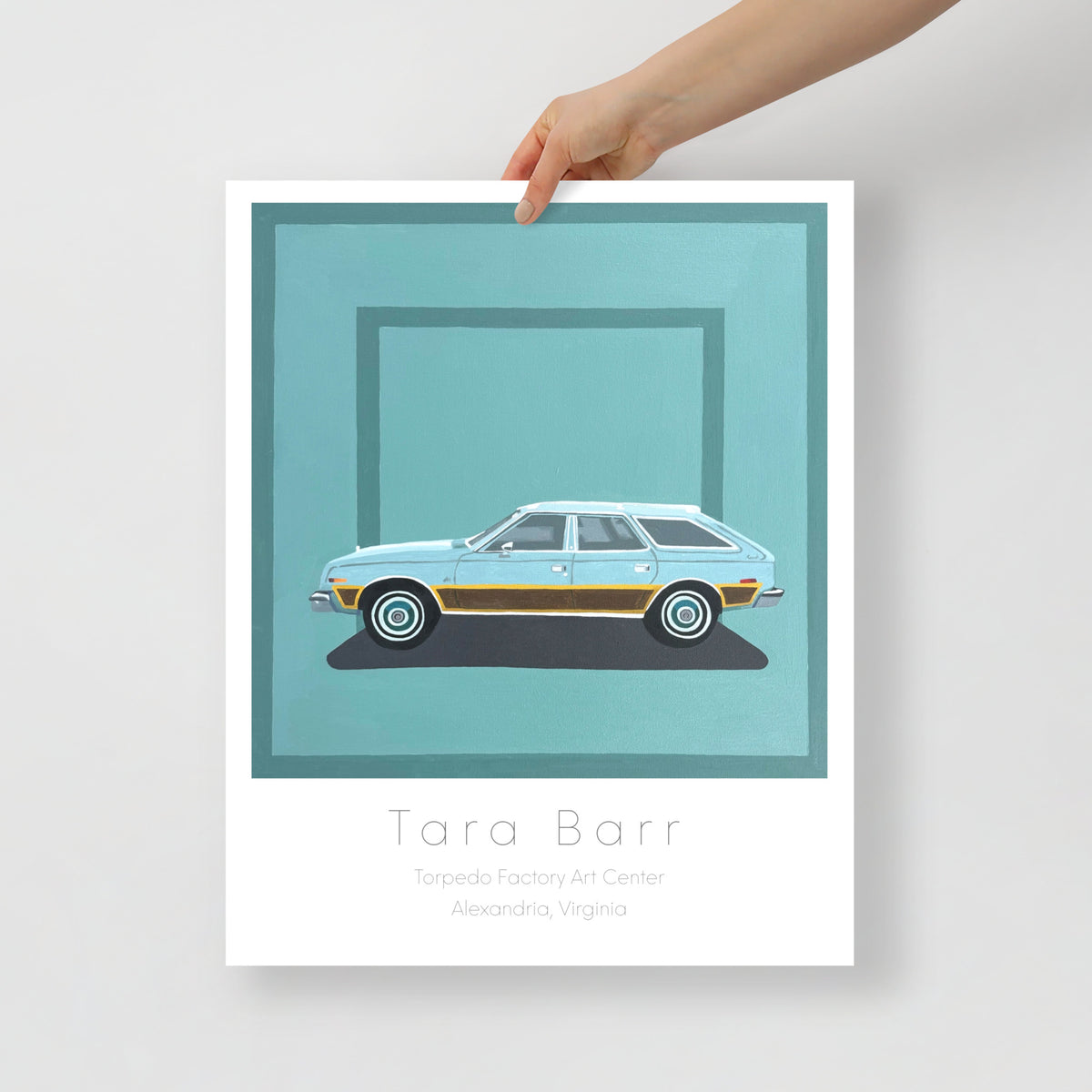 Station Wagon Art Print on Paper with Information Block