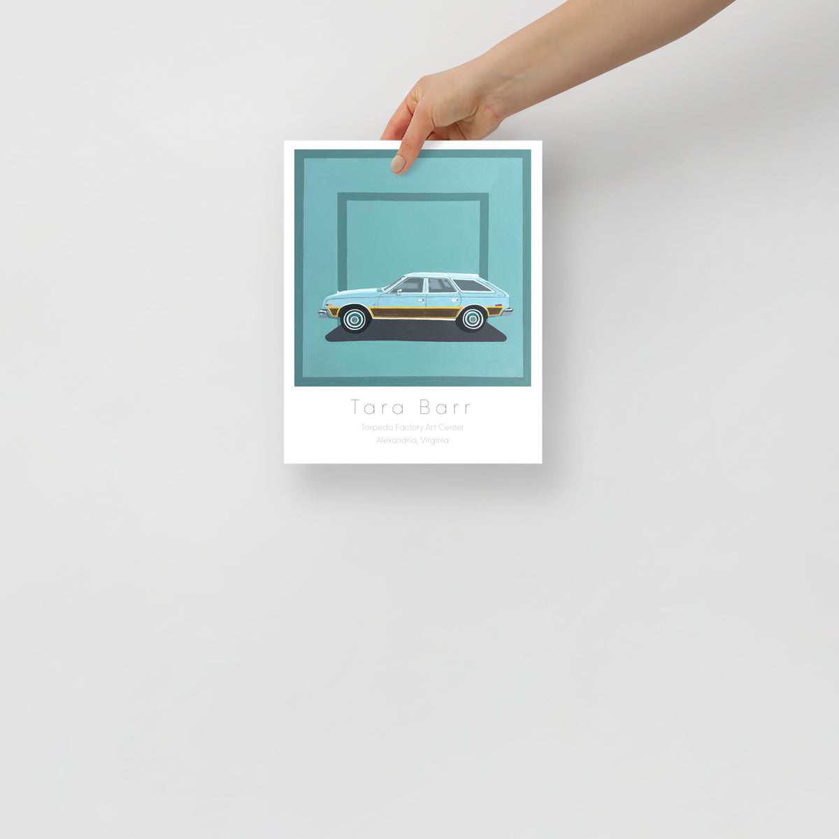 Station Wagon Art Print on Paper with Information Block